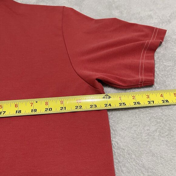 Travis Mathew Polo Shirt Mens XL Red Salmon 3 Button Pima Cotton Blend Golf - Picture 8 of 8